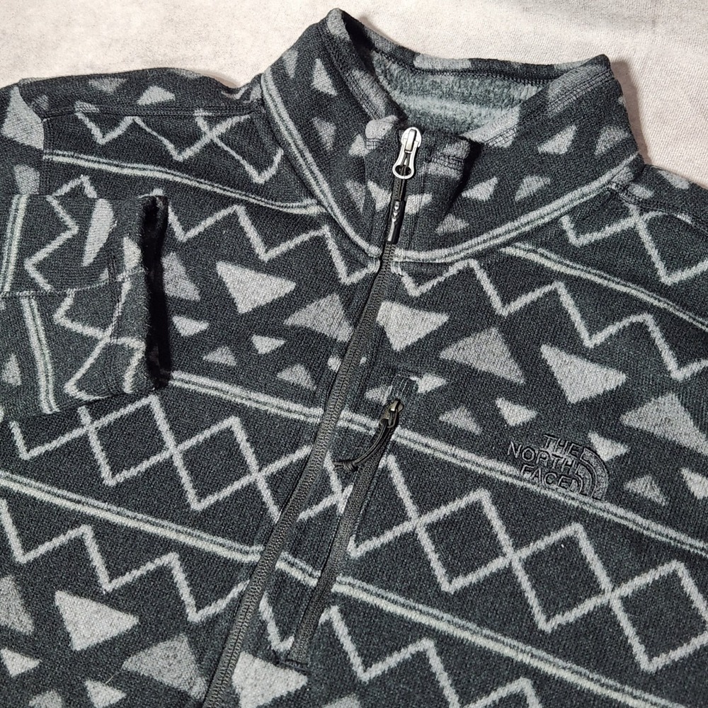 North‎ Face Womens XXL Gordon Lyons Grey Aztec Geometric 1/4 Zip Fleece Pullover